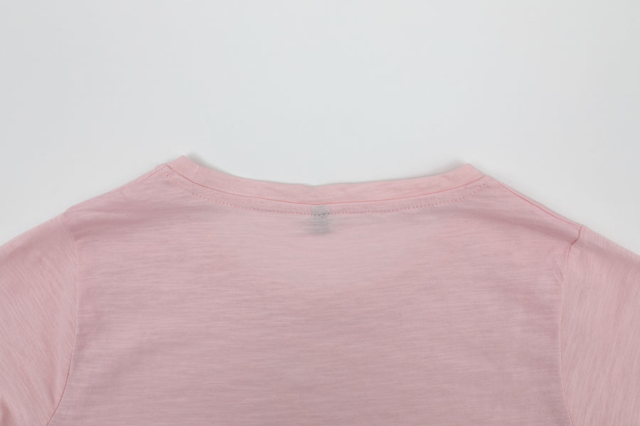 [PERRY ELLIS] Women's Short-Sleeve Slub Cotton T-shirt - Pink