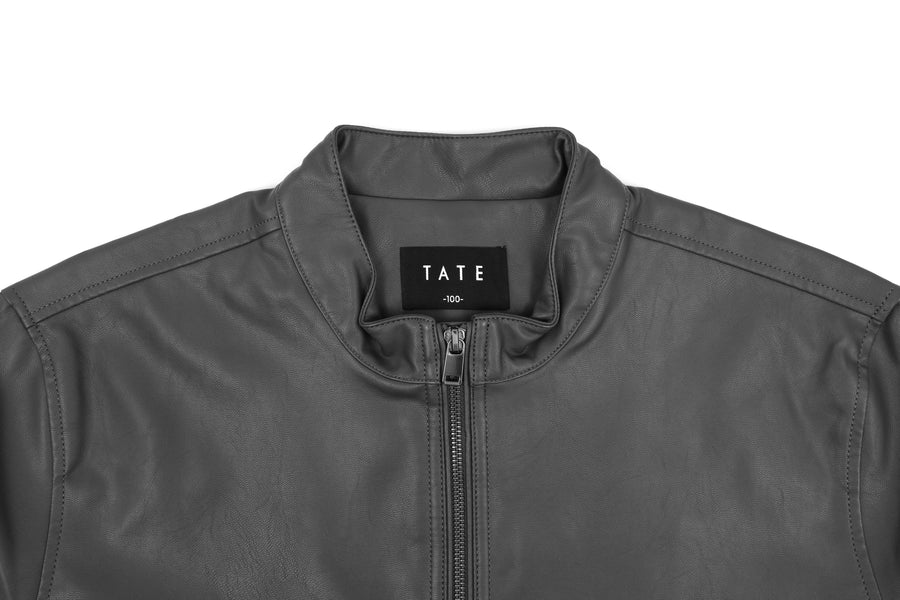 [TATE] Men's Faux Leather Jacket