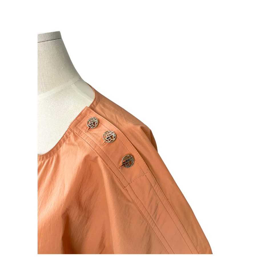 [Korean Brand] Charm Button Detail Top - Coral