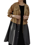 [ZIO SONGZIO] Volume Anorak Trench Coat - Brown