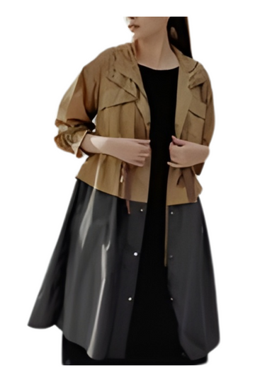 [ZIO SONGZIO] Volume Anorak Trench Coat - Brown