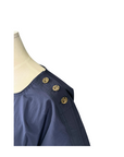 Charm Button Detail Top - Navy