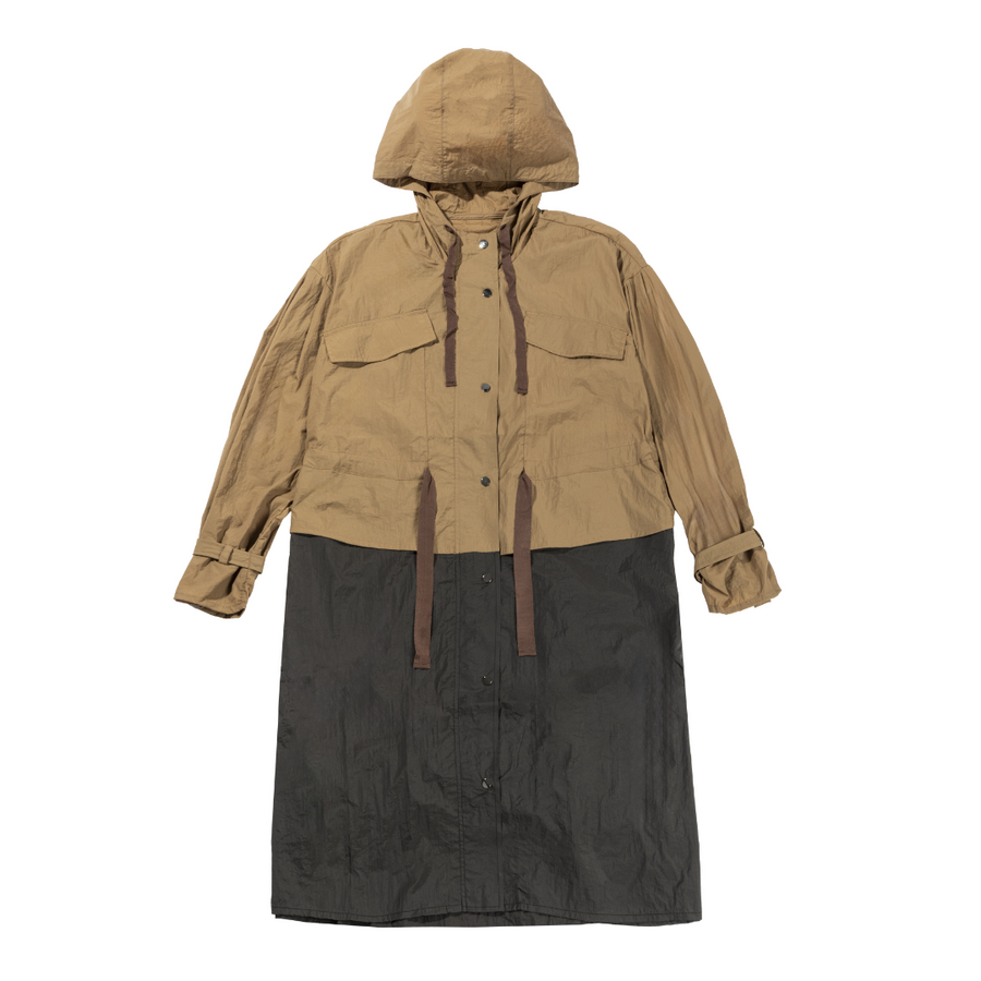 [ZIO SONGZIO] Volume Anorak Trench Coat - Brown