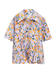 [Korean Brand] Floral Cascade Women's Shirt - Purple