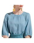 [Kensie] Women's Linen Blouse - Blue