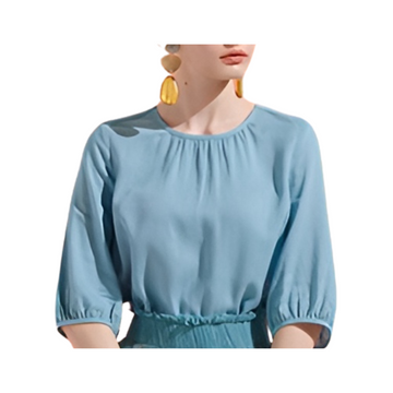 [Kensie] Women's Linen Blouse - Blue