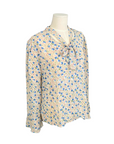 Spring Blossom Tie-Neck Blouse