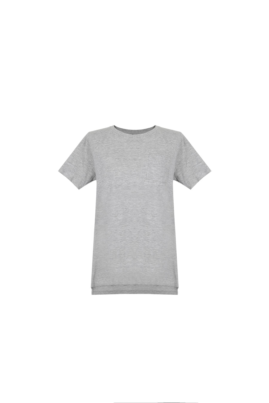 [PERRY ELLIS] Women's Short-Sleeve Slub Cotton T-shirt - Grey