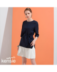 [Kensie] Women's Linen Blouse - Navy