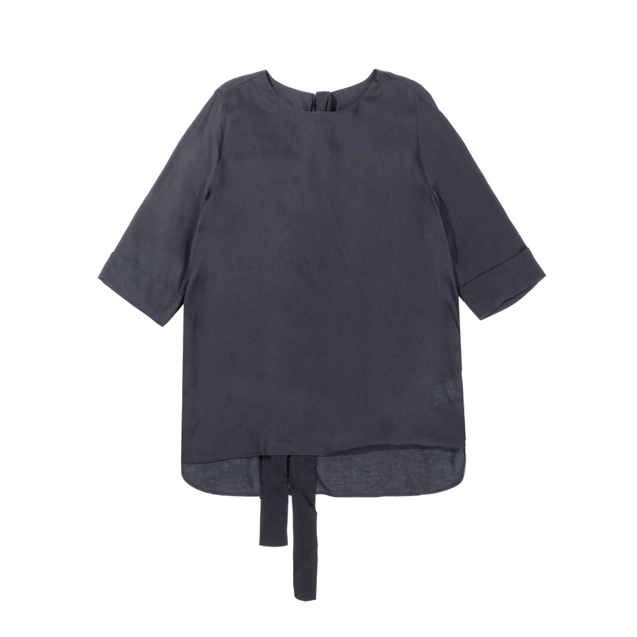 [Kensie] Women's Linen Blouse - Navy