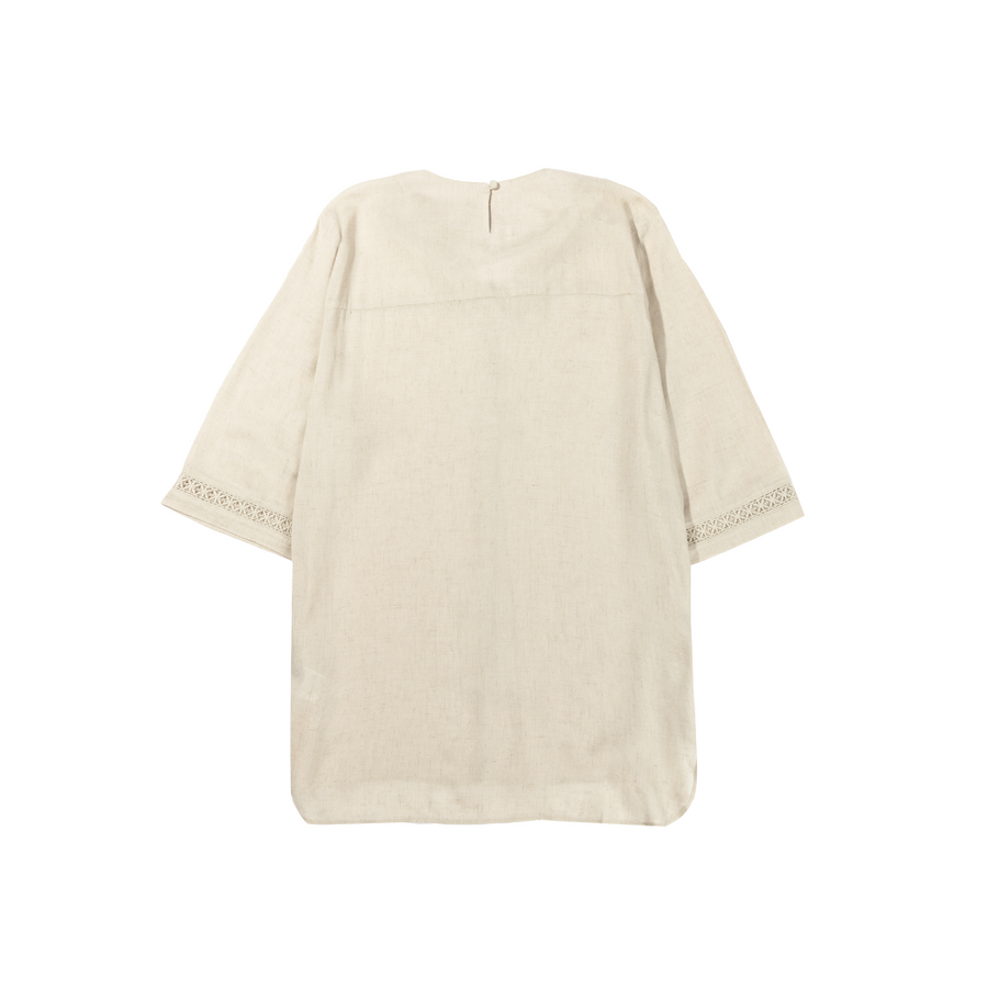 [Kensie] Women's Linen Blouse - Beige