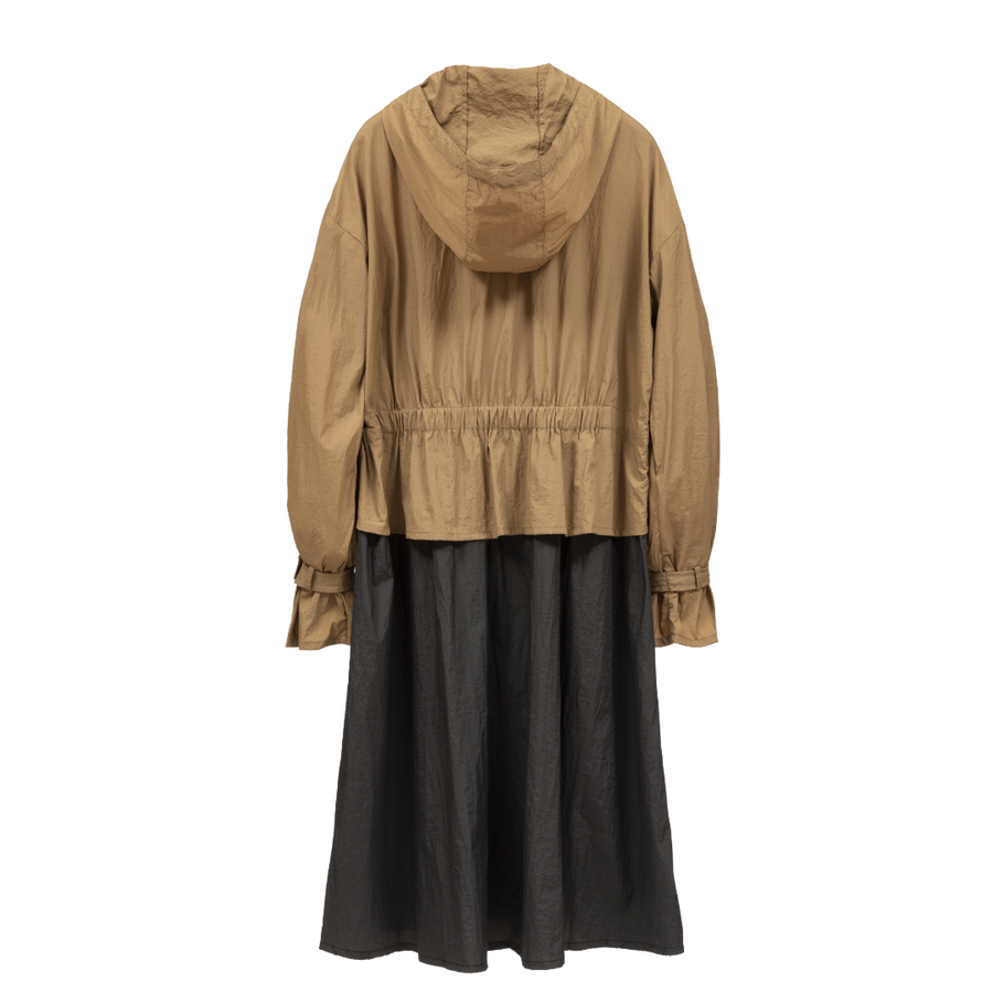 [ZIO SONGZIO] Volume Anorak Trench Coat - Brown