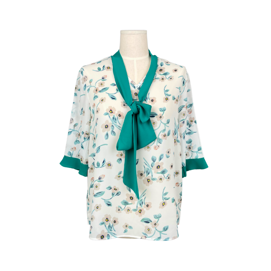 Minty Fresh Florals Tie Shirt