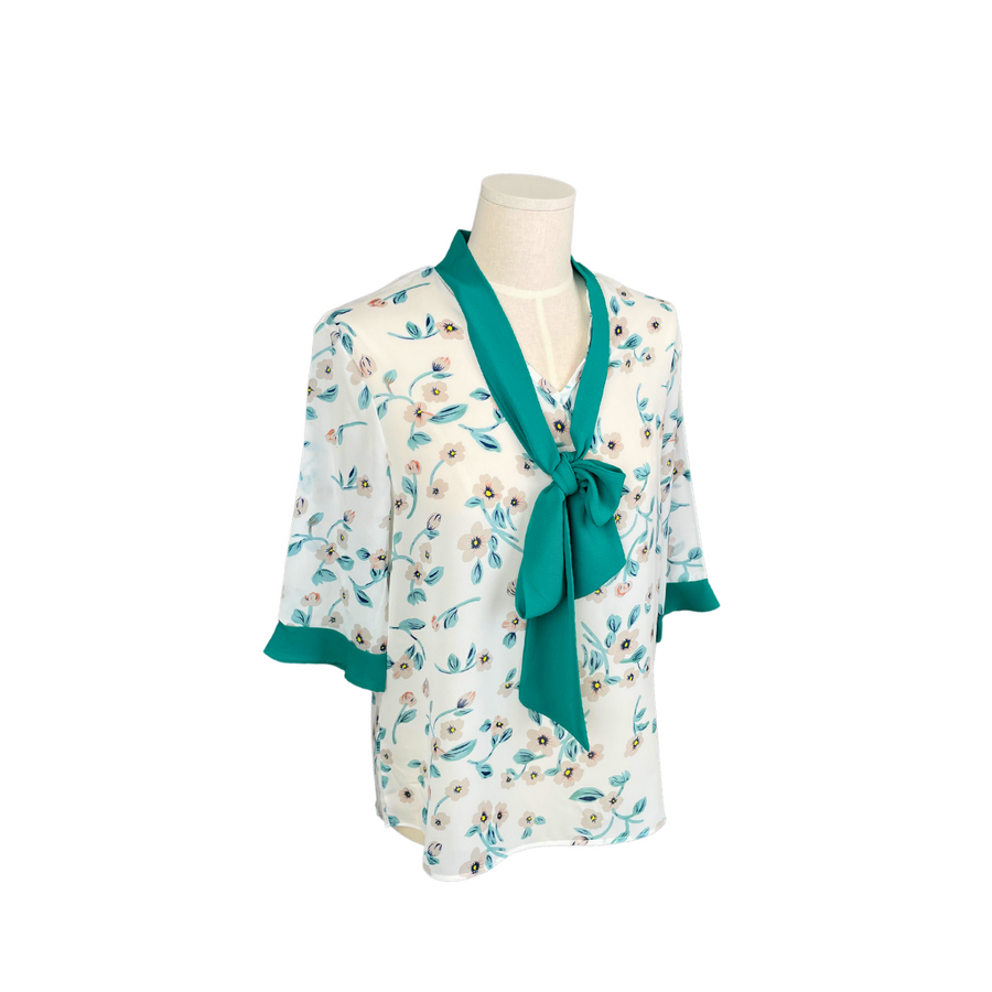 Minty Fresh Florals Tie Shirt