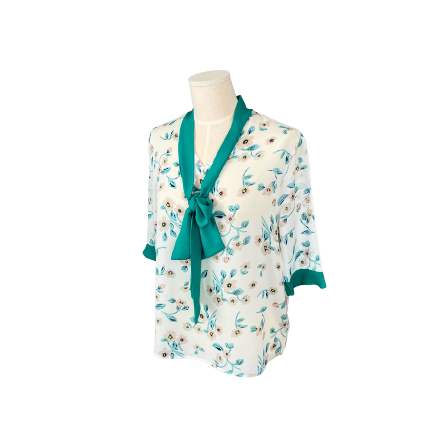 Minty Fresh Florals Tie Shirt