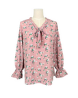 Petal Soft Tie-Neck Chiffon Blouse