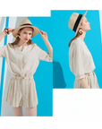 [Kensie] Women's Linen Blouse - Beige