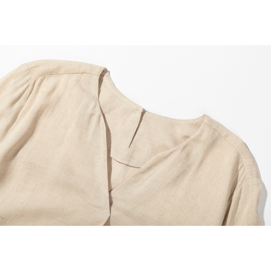 [Kensie] Women's Linen Blouse - Beige