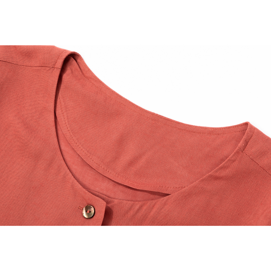 [Kensie] Women's Linen Blouse - Red