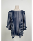 [Ssolie Paris] Women's Navy Stripes Comfort Top