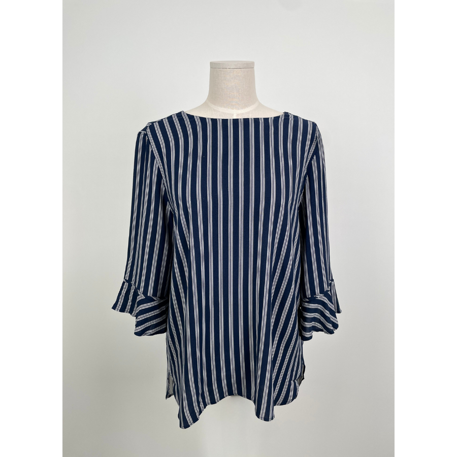 [Ssolie Paris] Women's Navy Stripes Comfort Top