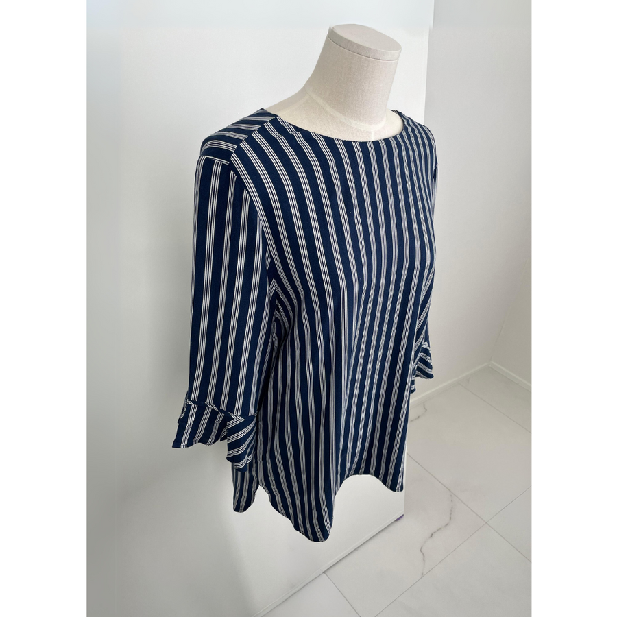 [Ssolie Paris] Women's Navy Stripes Comfort Top