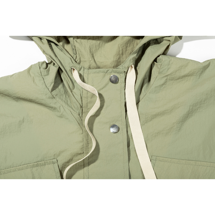 [ZIO SONGZIO] Volume Anorak Trench Coat - Khaki