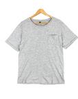 [PERRY ELLIS] Men's Short-Sleeve Slub Cotton T-shirt - Grey