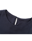 [Kensie] Women's Linen Blouse - Navy