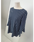 [Ssolie Paris] Women's Navy Stripes Comfort Top