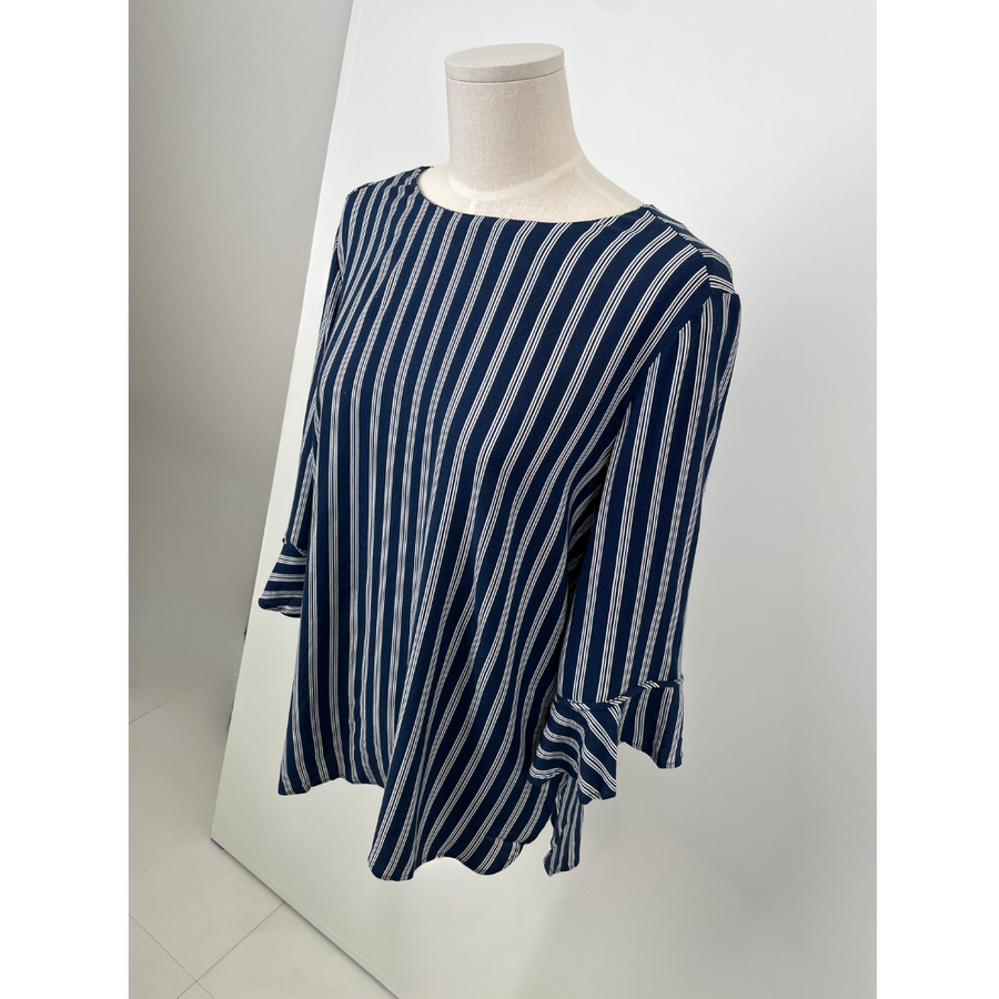 [Ssolie Paris] Women's Navy Stripes Comfort Top