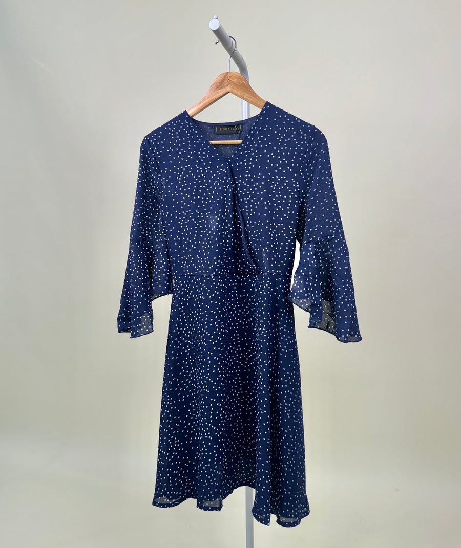 Dress-Studio Luxe-White dots-Blue