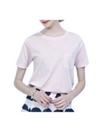 [PERRY ELLIS] Women's Short-Sleeve Slub Cotton T-shirt - Pink