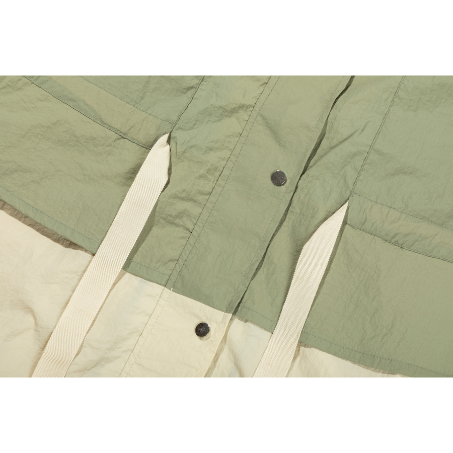 [ZIO SONGZIO] Volume Anorak Trench Coat - Khaki