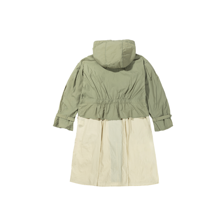 [ZIO SONGZIO] Volume Anorak Trench Coat - Khaki