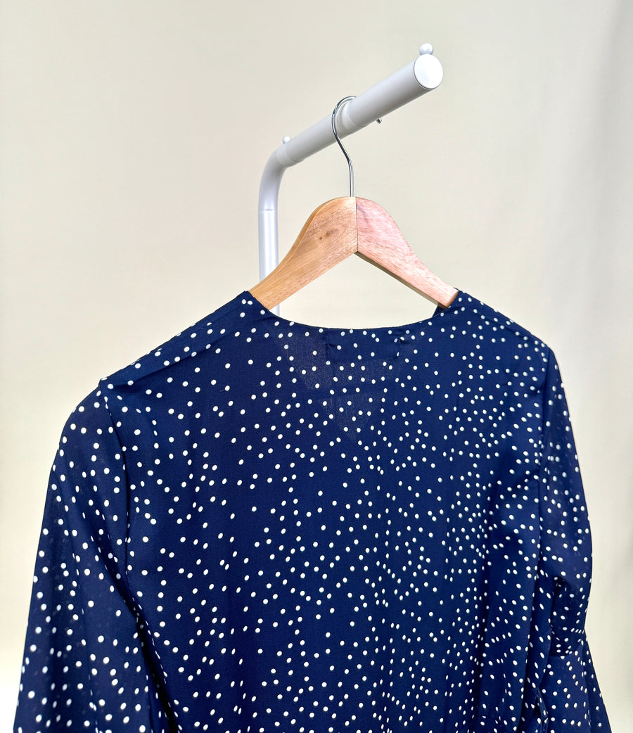 Dress-Studio Luxe-White dots-Blue