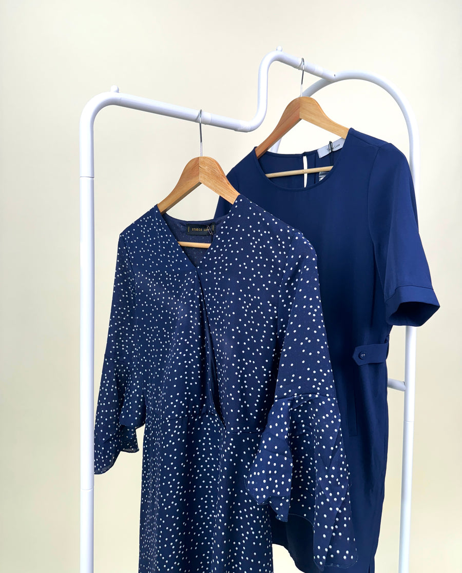 Dress-Studio Luxe-White dots-Blue