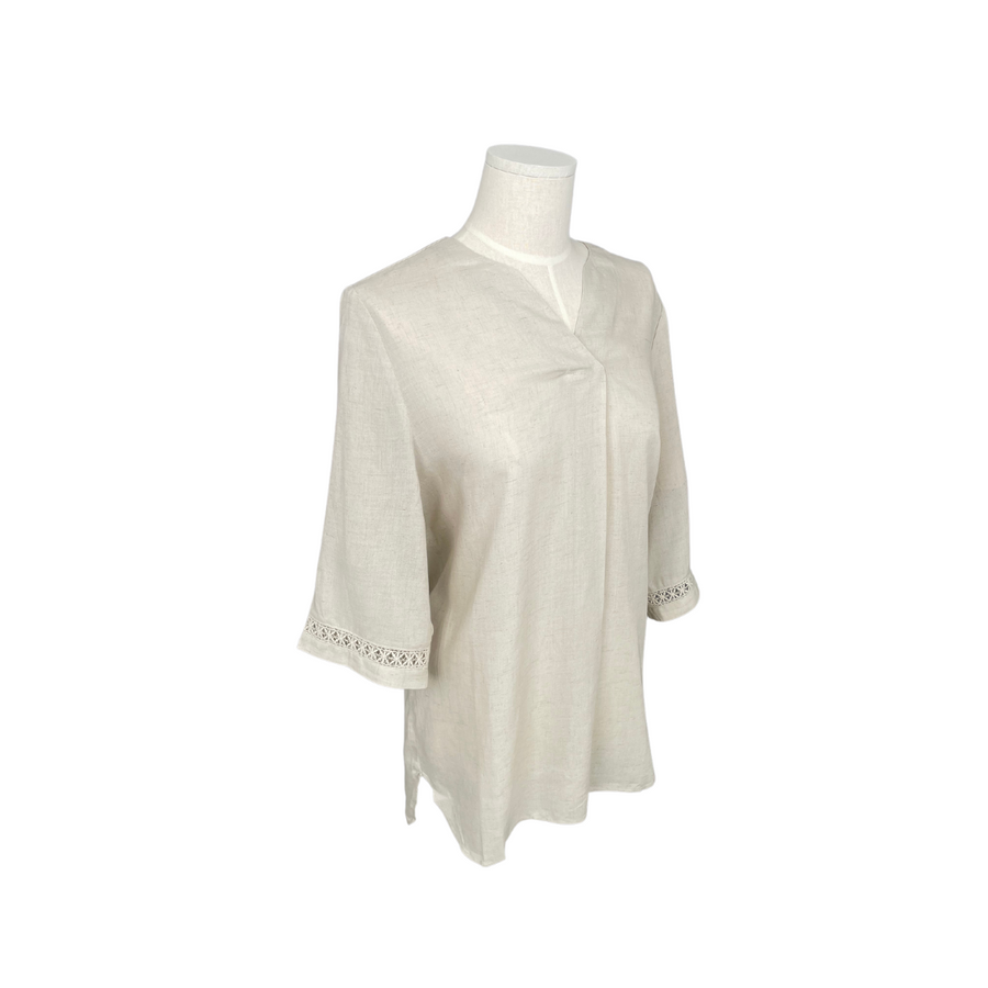 [Kensie] Women's Linen Blouse - Beige