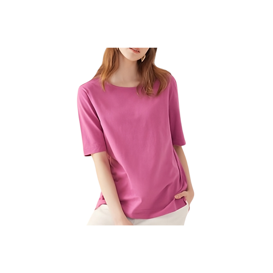 [Bruce Field] Women's Organic Lycra Short Sleeves T-shirt - Pink