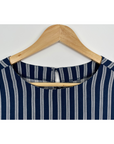 [Ssolie Paris] Women's Navy Stripes Comfort Top