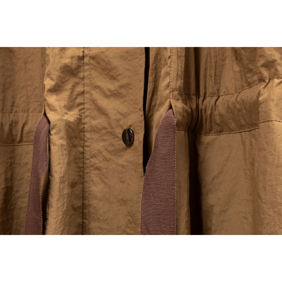 [ZIO SONGZIO] Volume Anorak Trench Coat - Brown