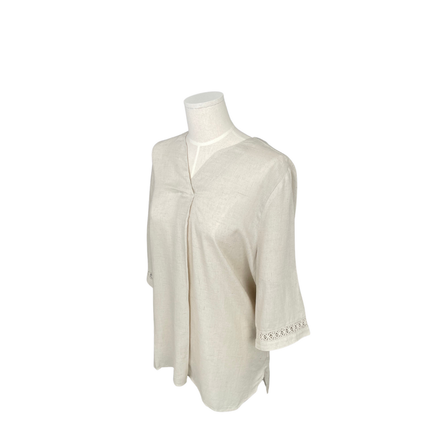 [Kensie] Women's Linen Blouse - Beige