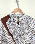 Blouse-Studio Luxe-Brown flower-Brown