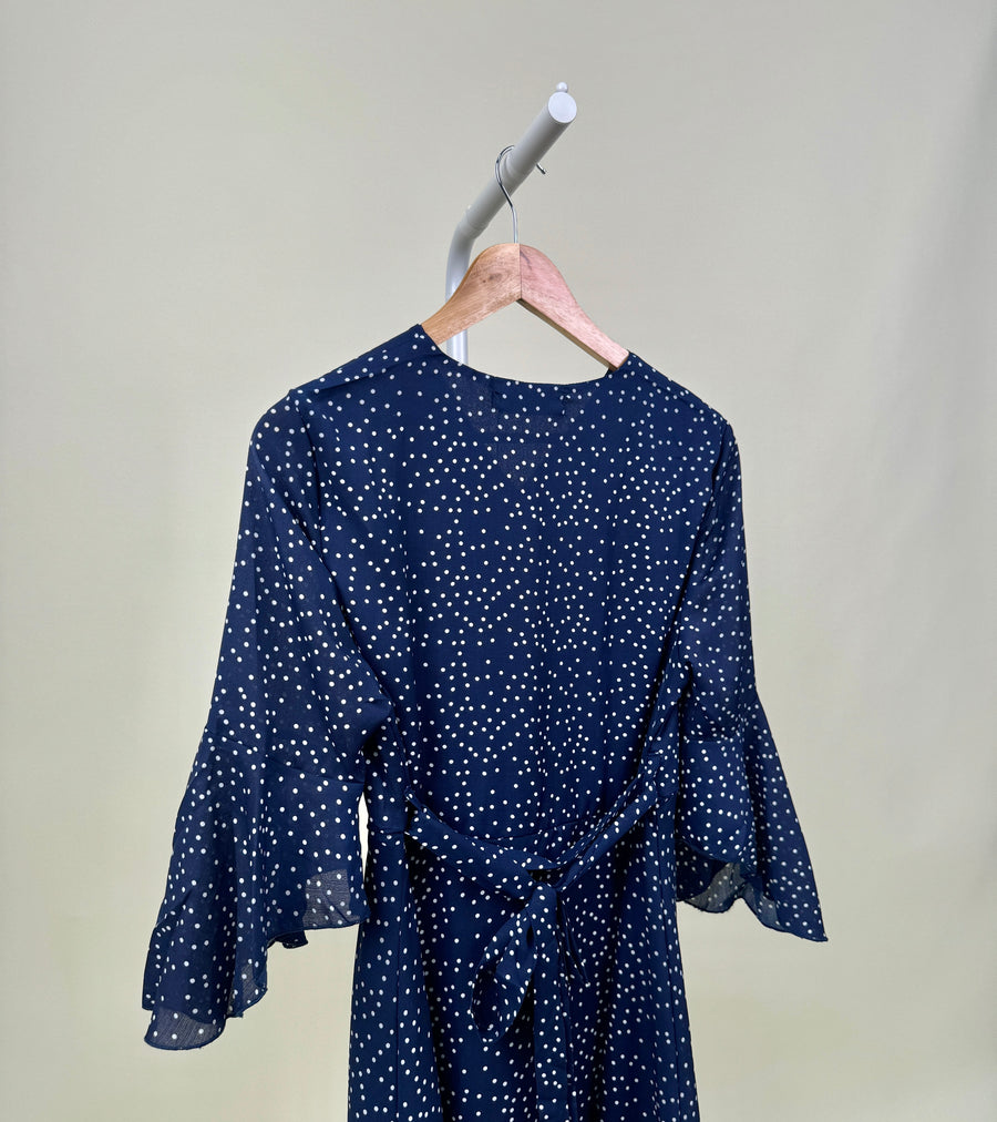 Dress-Studio Luxe-White dots-Blue