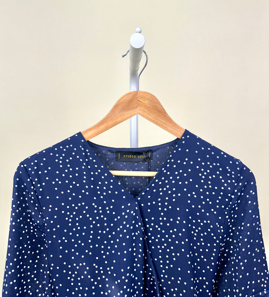 Dress-Studio Luxe-White dots-Blue