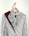 Blouse-Studio Luxe-Brown flower-Brown