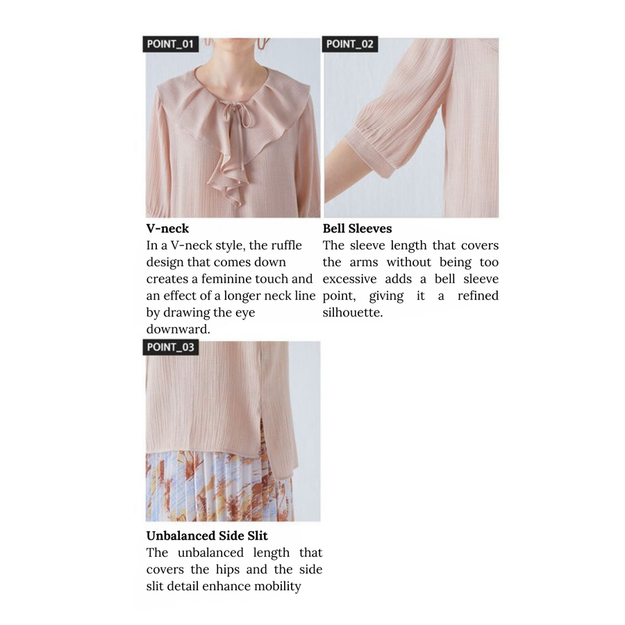 [Flamingo] Cool Summer Mellow Blouse - Beige