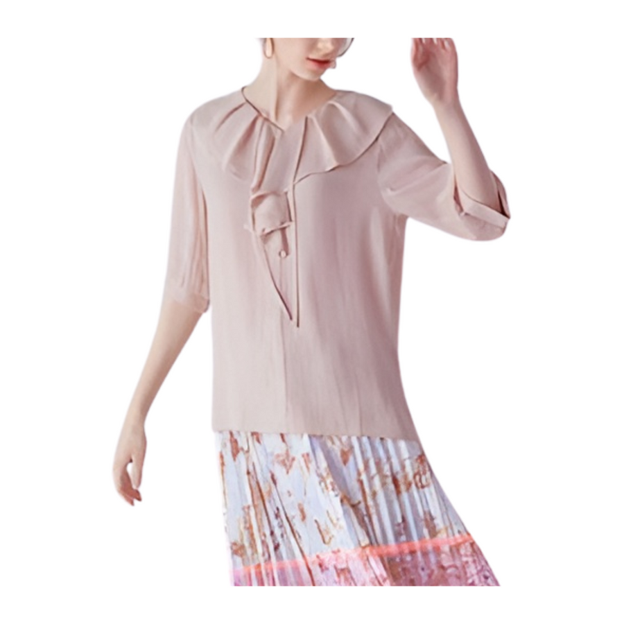 [Flamingo] Cool Summer Mellow Blouse - Beige