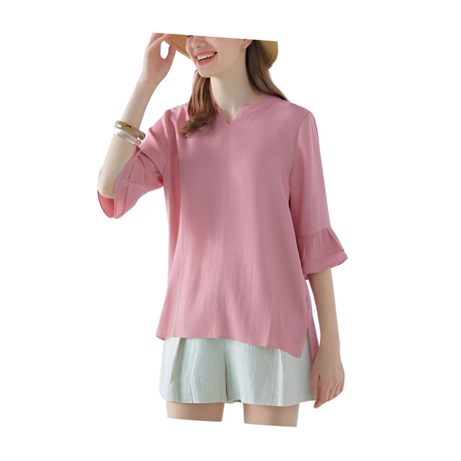 [Flamingo] Cool Summer Mellow Blouse - Summer Pink