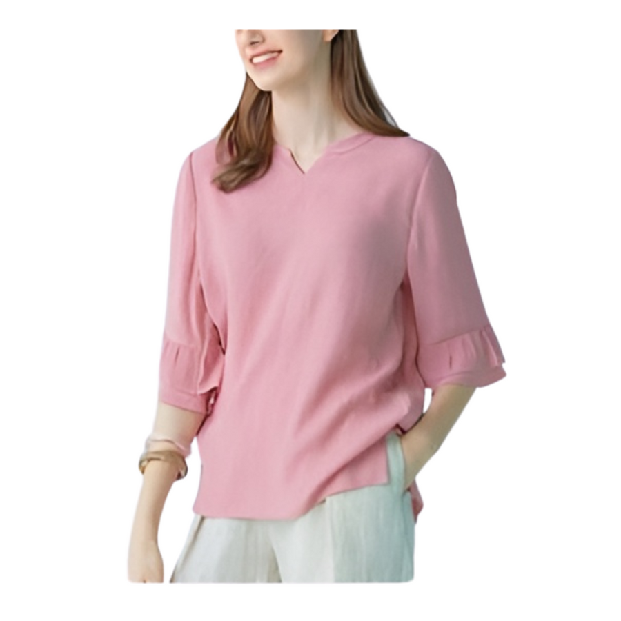 [Flamingo] Cool Summer Mellow Blouse - Summer Pink